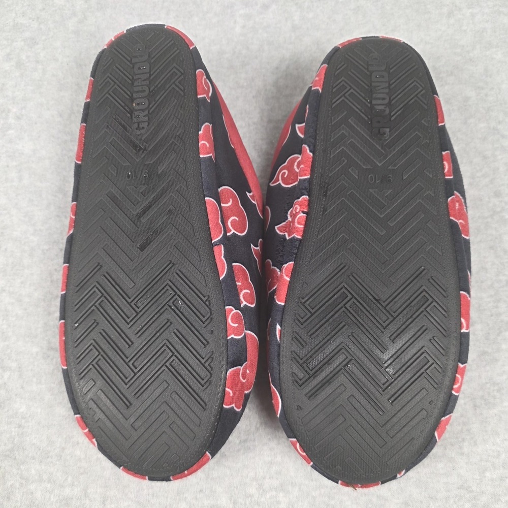 Naruto‎ Shippuden Slippers Mens Size 9 Black Akatsuki Cloud Mule House Shoes - Picture 3 of 4